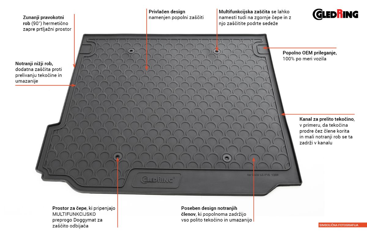 Rubber trunk mat hyundai Bayon (upper variable floor / without subwoofer)